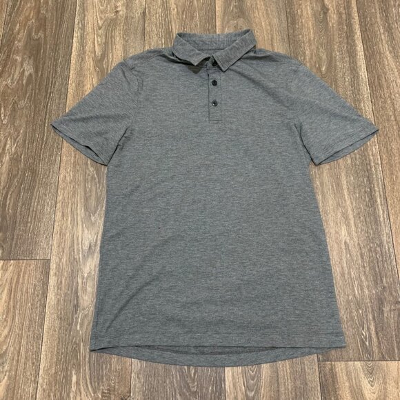 Lululemon Evolution Polo Men's Small Heathered Black Golf Performance M3BHVS - Picture 1 of 7